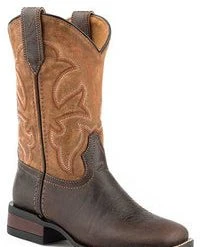 'Roper' Kids' 9" Monterey Square Toe - Brown / Tan