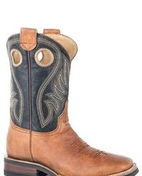 'Roper' Men's 11" Conceal Carry Western Square Toe - Tan / Blue