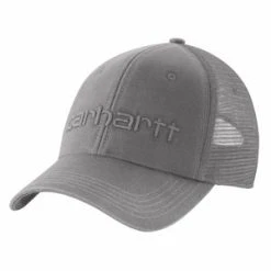 'Carhartt' Men's Canvas Mesh-Back Logo Graphic Cap - Asphalt