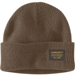 'Carhartt' Men's Knit Rugged Patch Beanie - Coffee