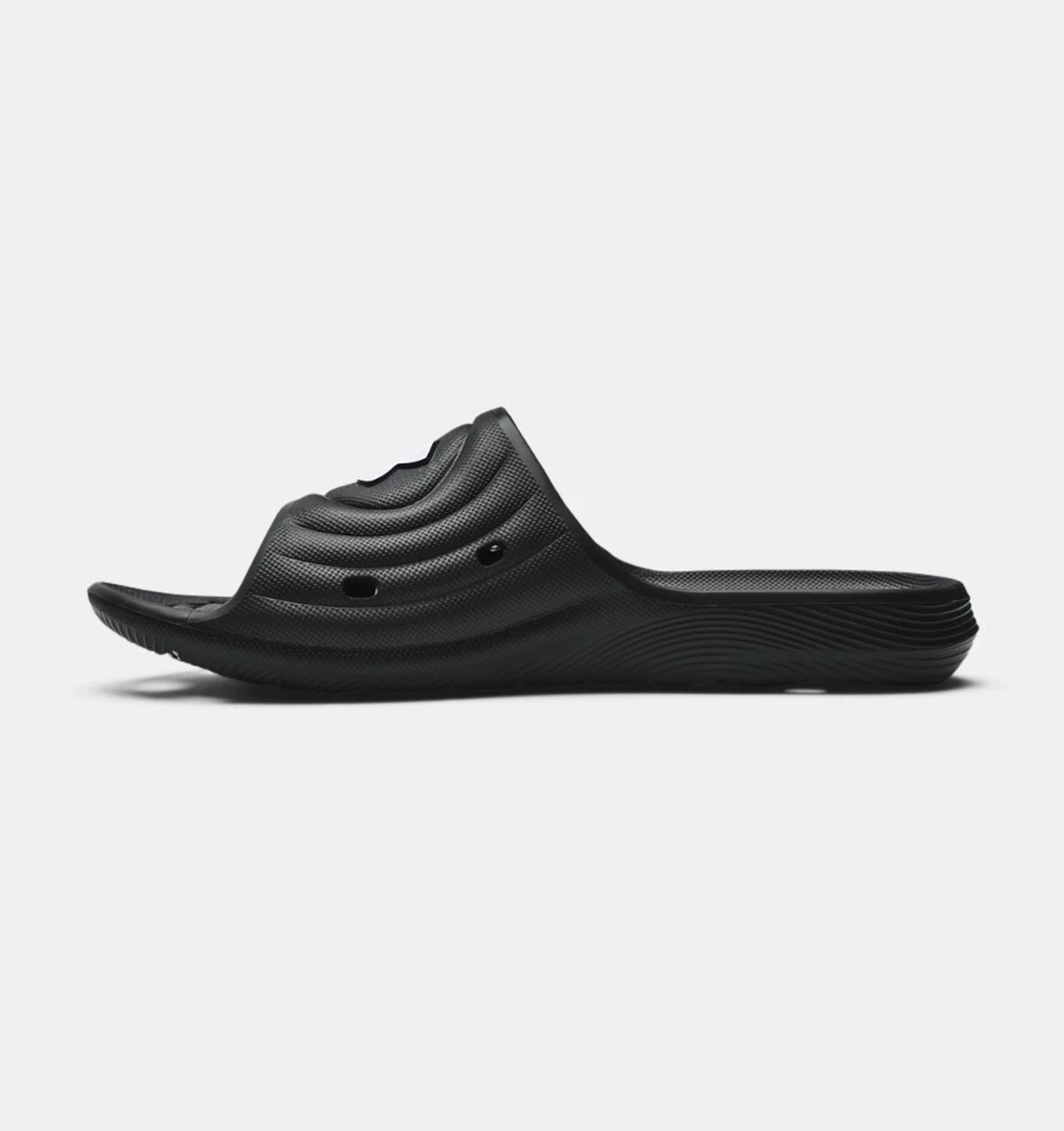 'Under Armour' Men's Locker IV Slide Sandal - Black / Black / White - Image 5