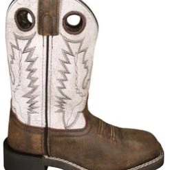 Smoky Mountain Boots 'Smoky Mountain' Children's Drifter Western Square Toe - Brown Distress / Antique White