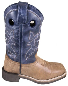 Smoky Mountain Boots 'Smoky Mountain' Youth Canyon Western Square Toe - Vintage Brown / Vintage Blue