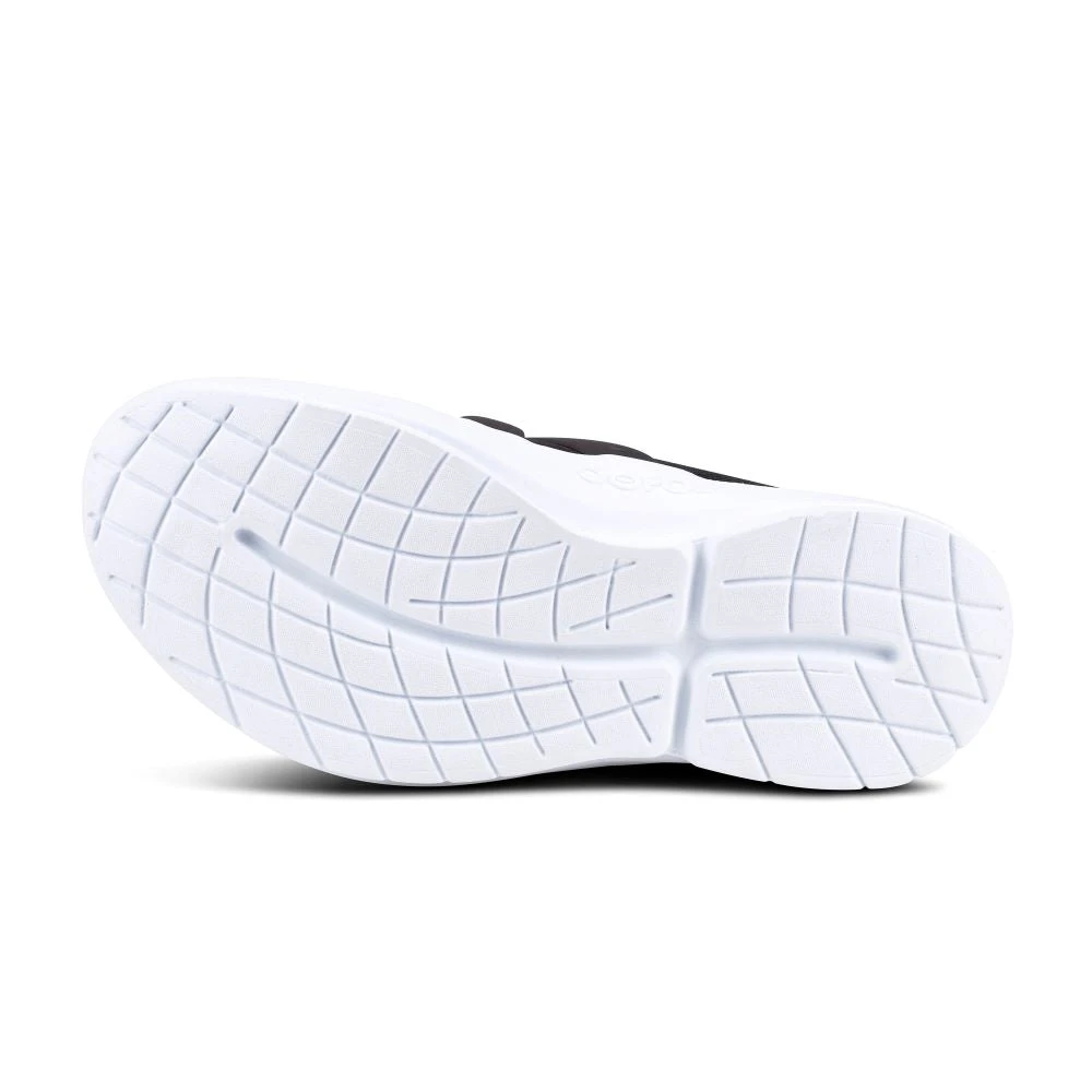 'OOFOS' Men's OOmg Mesh Low Slip On - White / Black - Image 3