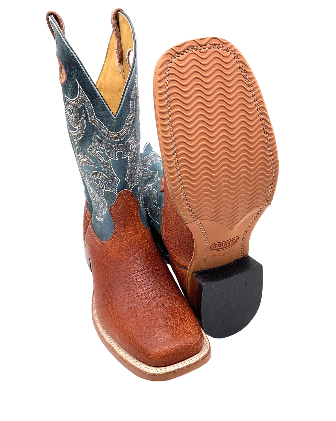 'Boulet' Men's 13" Western Square Toe - Utta Whisky / Puma Turqueza - Image 3