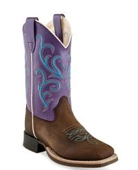 'Old West' Children's 8" Girls' Purple Western - Brown / Purple