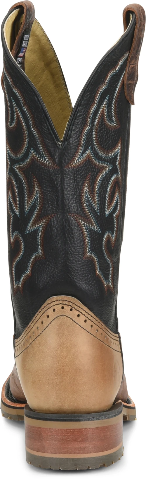 'Double H' Men's 12" Grissom SR Square Toe I.C.E. ™ Roper - Kenia Cognac / Summer Tan / Black - Image 5