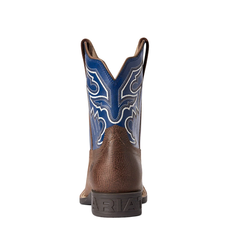 'Ariat' Youth 8" Sorting Pen Western Square Toe - Chocolate / Navy - Image 5