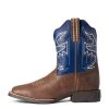 'Ariat' Youth 8" Sorting Pen Western Square Toe - Chocolate / Navy