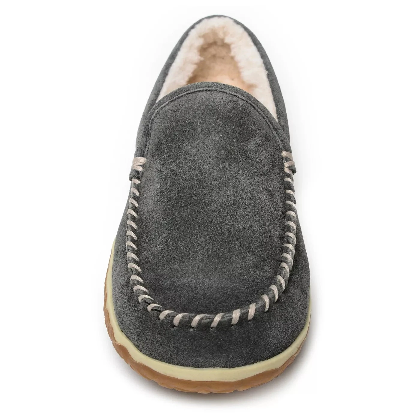 Minnetonka Moccasin Co 'Minnetonka' Men's Suede Tilden Moc Slipper - Grey - Image 2