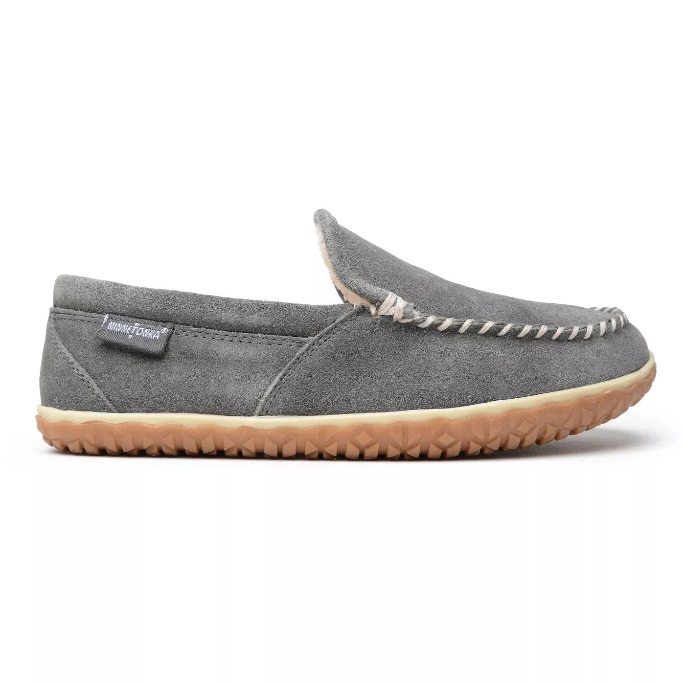 Minnetonka Moccasin Co 'Minnetonka' Men's Suede Tilden Moc Slipper - Grey - Image 4