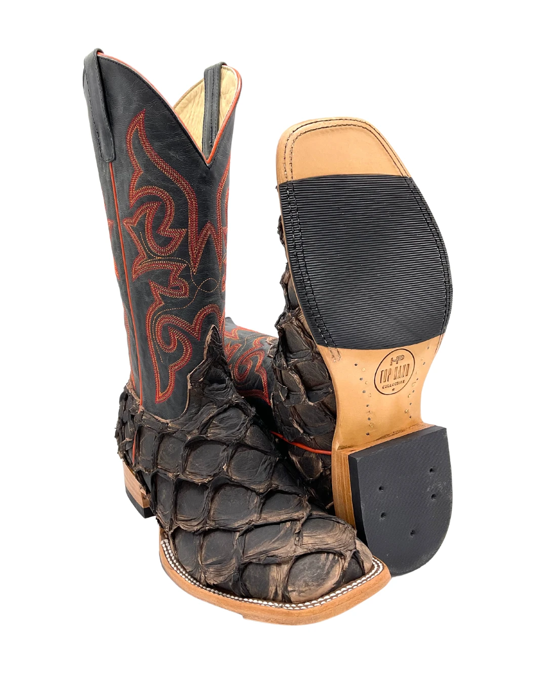 'Anderson Bean' Men's 13" HorsePower Top Hand Big Bass Square Toe - Pirarucu / Royal Blue Mad Dog - Image 3