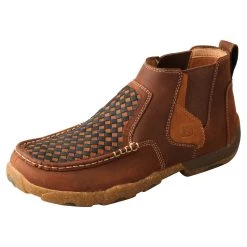 Twisted X Boots 'Twisted X' Men's 4" Chelsea Basket Weave Driving Moc - Oiled Saddle