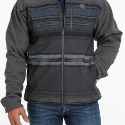 'Cinch' Men's Color Blocked Bonded Jacket - Charcoal