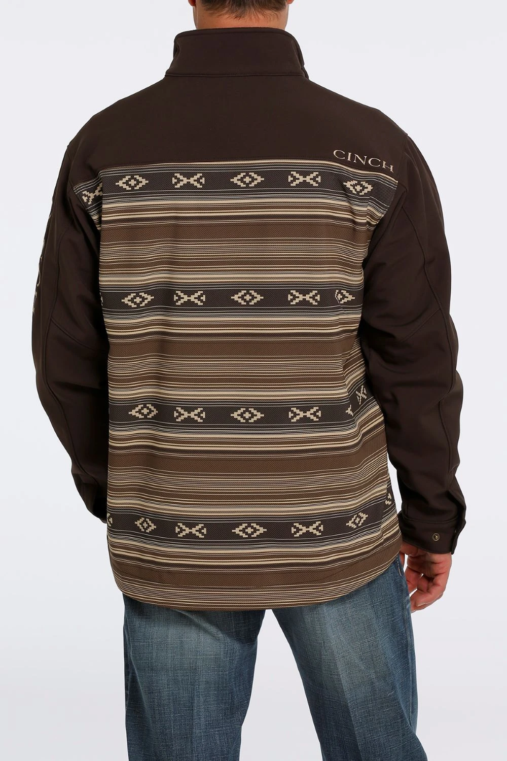 'Cinch' Men's Bonded Jacket - Brown Aztec - Image 4