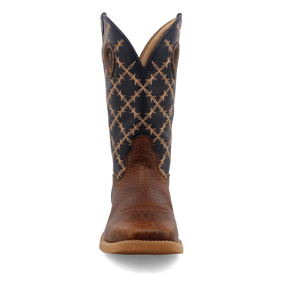 Twisted X Boots 'Twisted X' Men's 12" Tech X Western Square Toe - Rustic Brown/ Navy - Image 4
