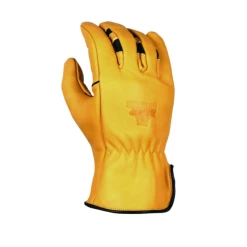 BEAR KNUCKLES LLC 'Bear Knuckles' Double Wedge™ Fleece-Lined Water Resistant Cowhide Driver Glove - Yellow