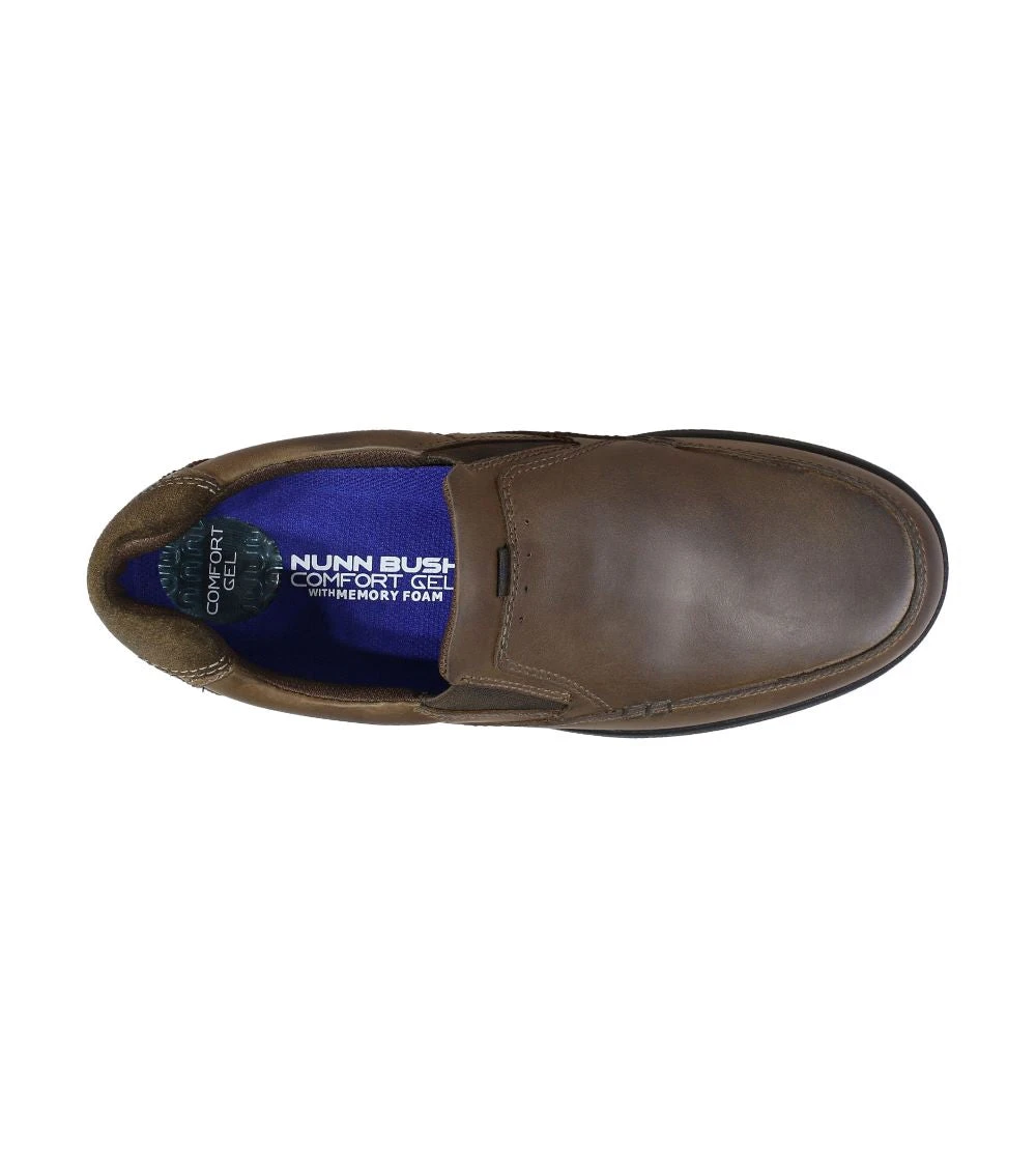 'Nunn Bush' Men's Cam Moc Toe Slip On - Brown Crazy Horse - Image 2