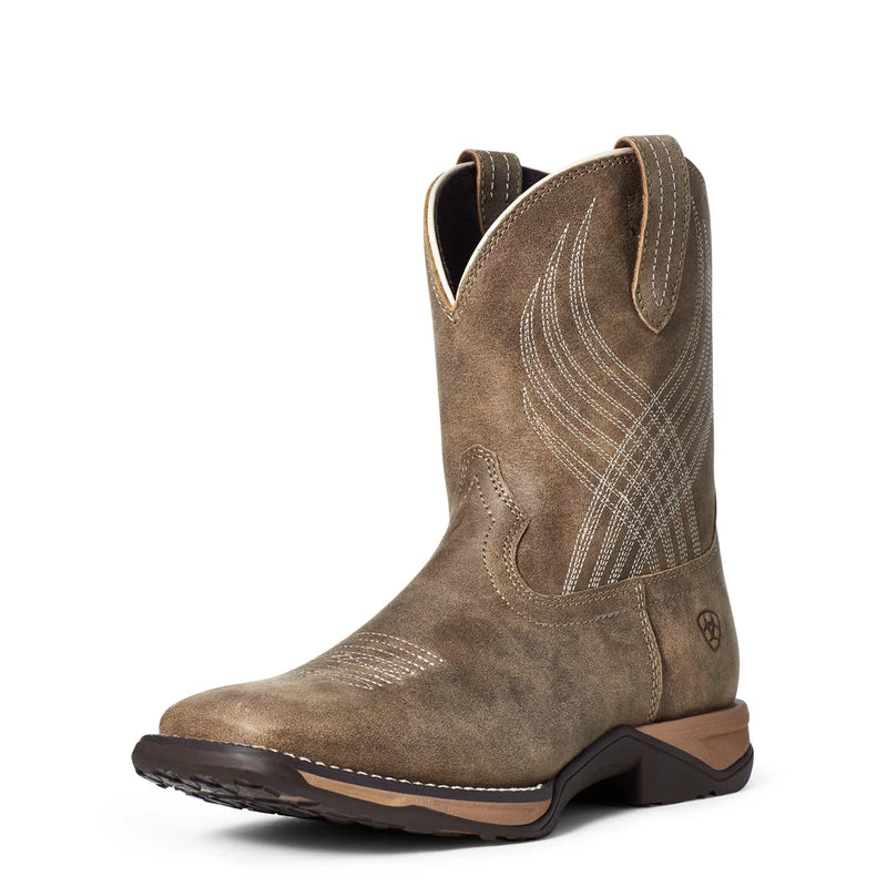 'Ariat' Youth 8" Anthem Western Square Toe - Brown Bomber - Image 5