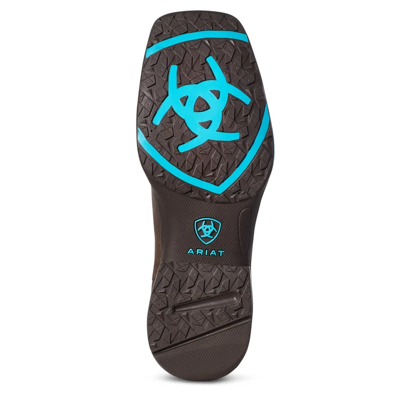 'Ariat' Youth 8" Anthem Western Square Toe - Brown Croco Print - Image 3