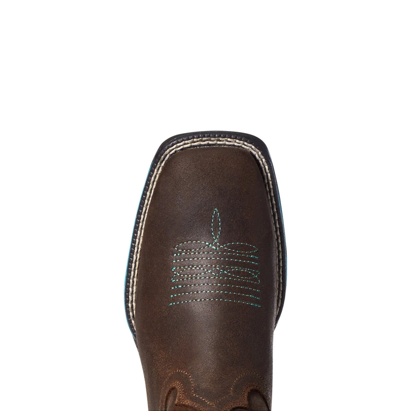 'Ariat' Youth 8" Anthem Western Square Toe - Brown Croco Print - Image 2