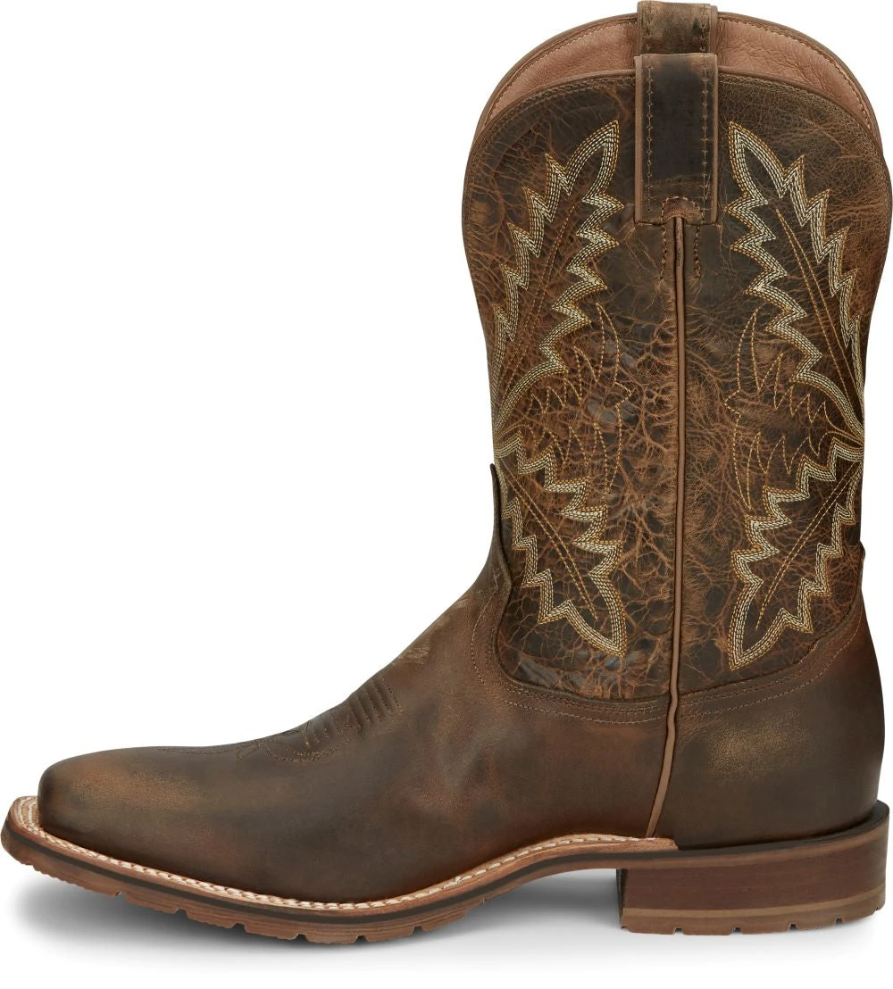 'Tony Lama' Men's 11" Bowie Western Square Toe - Oak - Image 7
