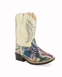 'Old West' Toddler Broad Square Toe - Multi / Cream