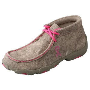 Twisted X Boots 'Twisted X' Kids' Chukka Driving Moc - Dusty Tan / Neon Pink