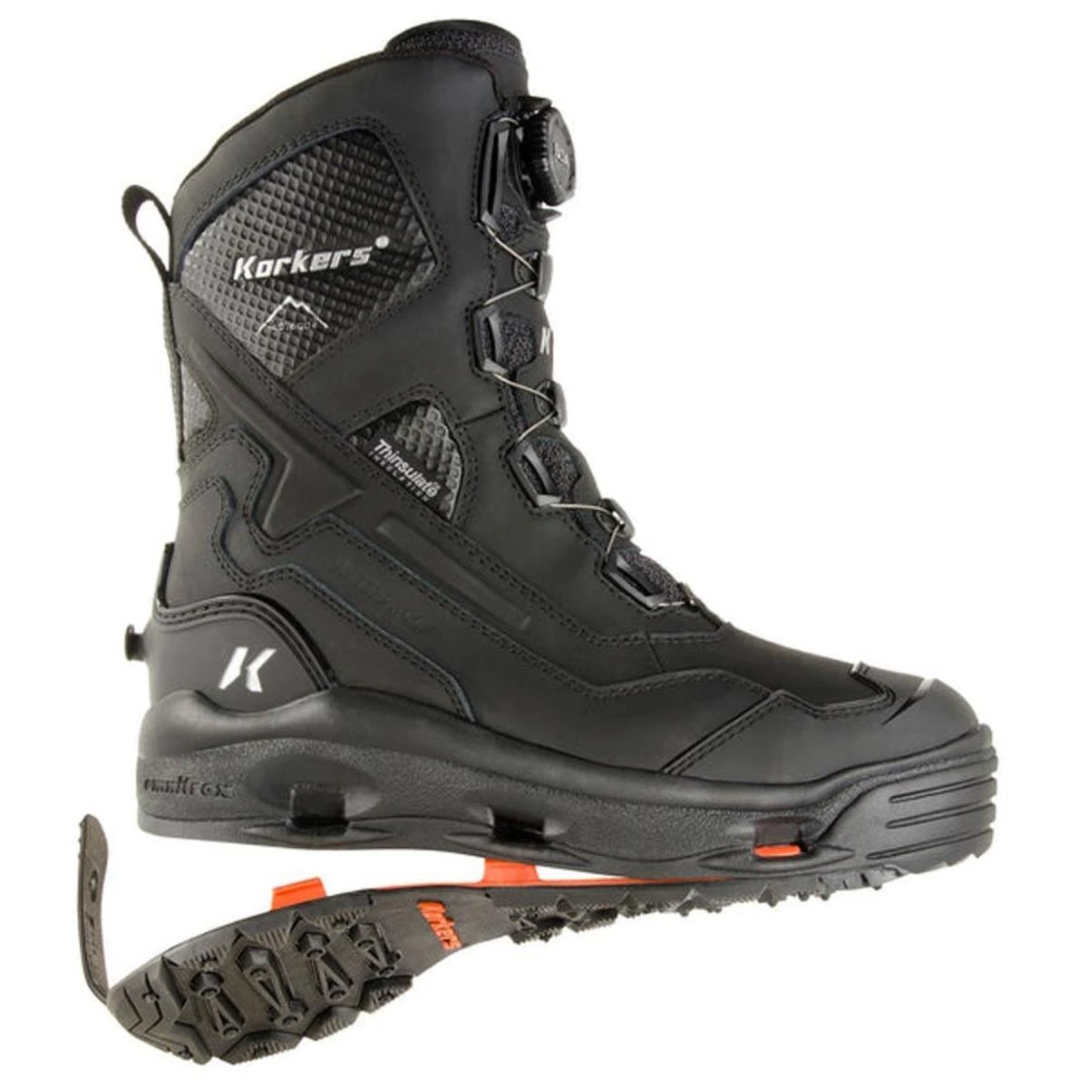 KORKER'S PRODUCTS, LLC 'Korkers' Men's Polar Vortex 600GR Snow/Ice Trec Soles - Black